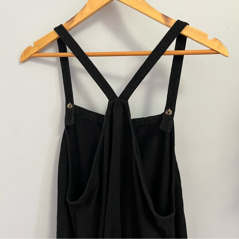 Black Organic Cotton Overalls Jumpsuit Large - Picture 6 of 10